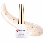 Oja semipermanentă XDynamic 024 – Nude Transparent cu Fulgi Aurii Luxury