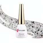 Oja semipermanentă XDynamic 065 – Clear confetti alb-negru, efect terrazzo
